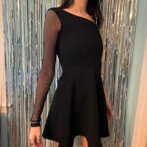 URBAN OUTFITTERS ASYMMETRICAL MESH ARM SKATER DRESS